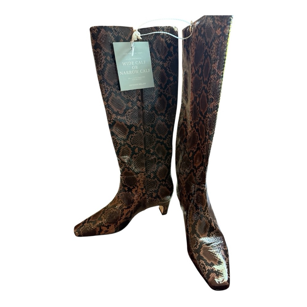 NEW Antonio Melani Snake Patent Leather Standard Tall Dress Boot Size 6 - Picture 11 of 15